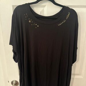 Torrid Black Tee with Gold Accents